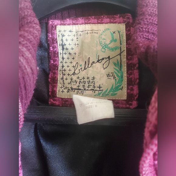 Billabong Lumber Jane Pink Plaid Tartan Wool Houndstooth Bomber Jacket Coat - Picture 14 of 16